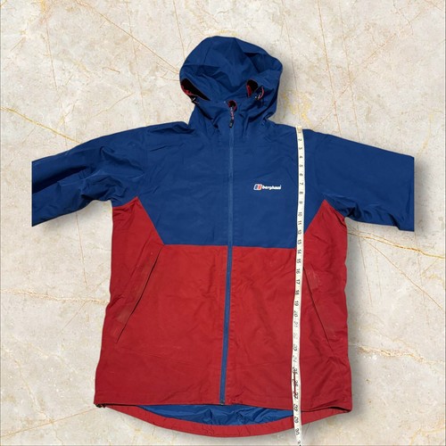 Rot Blaue Berghaus Gore-Tex wasserdichte Herrenjacke mit Kapuze (Größe L) L691 - Bild 11 von 11