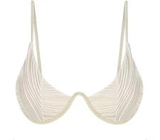 ZAFUL Women's Bikini Top Ribbed Underwire Adjustable Back Clasp Large