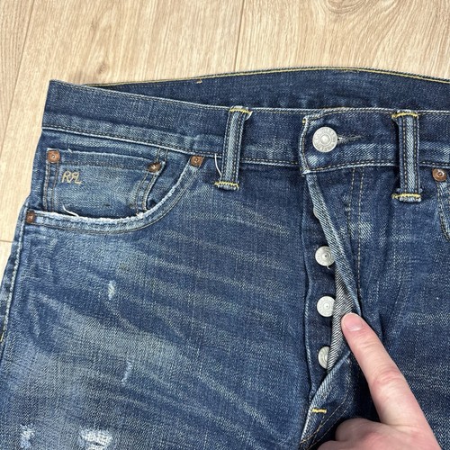 Jeans RRL Double Ralph Lauren Selvedge Denim, Boro, Made in USA, Uomo W34 L34 - Foto 5 di 12