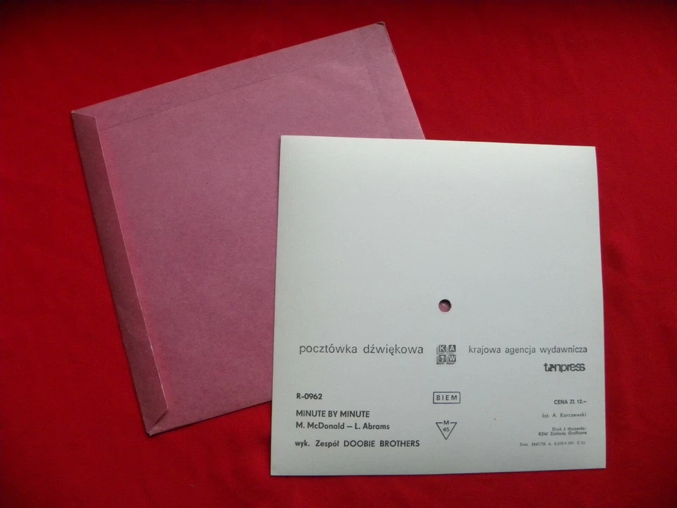 DOOBIE BROTHERS minute by minute NM RARE 1979 POLISH FLEXI Tonpress - Image 2 of 2