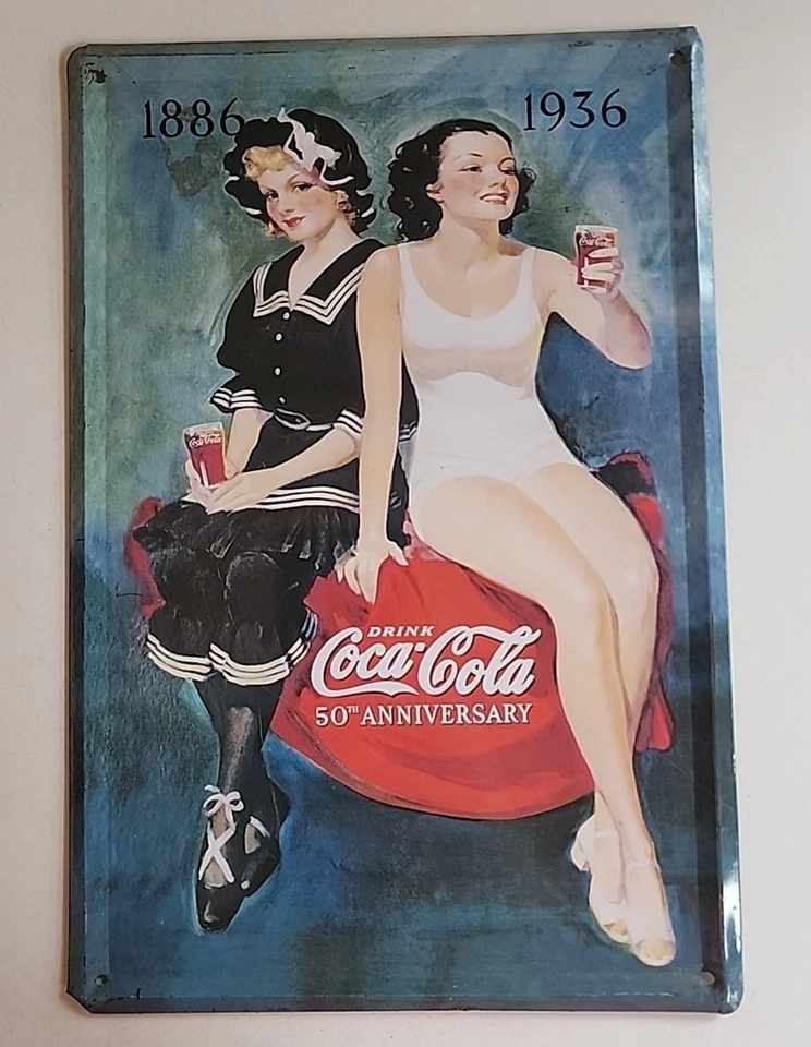 VTG Coca-Cola Coke Lot Of 3 Advertising Circus 50th Anniversary Tin Signs 8"x12" - Image 4 of 4