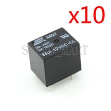 10 PCS SRA-12VDC-CL DC 12V Coil 20A PCB General Purpose Power Relay 5 Pins SPDT