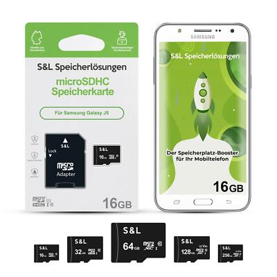 microSD Micro SD Speicherkarte für Samsung Galaxy J5 16GB 32GB 64GB 128GB 256GB