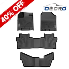 OEDRO 3D Molded Floor Mats Liner Fit For 2016-2022 Honda Pilot TPE All Weather