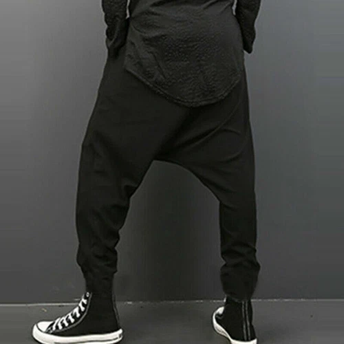 Men's Dance Hippy Pants Harem Casual Hip Hop Baggy Trousers Drop Crotch Trousers - Picture 5 of 18