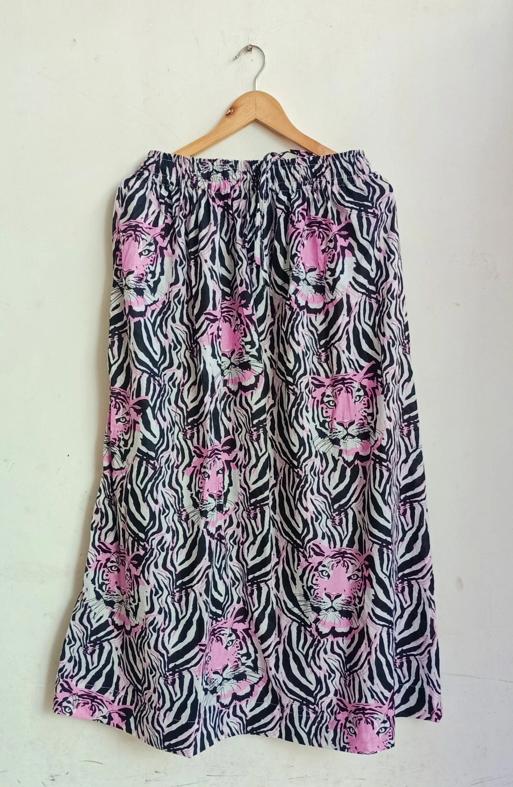 Indian Purple Tiger Animal Skirt Cotton Long Skirt Free Size Beachwear AU