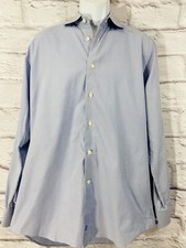 David Donahue Dress Shirt Mens 16 34/35 White Houndstooth Button Up Long Sleeve