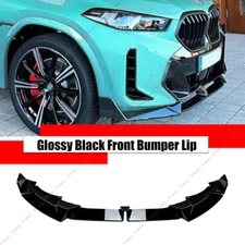 Black Front Bumper Spoiler Splitter Lip Kit For BMW X6 G06 LCI M Sport 2024-2026