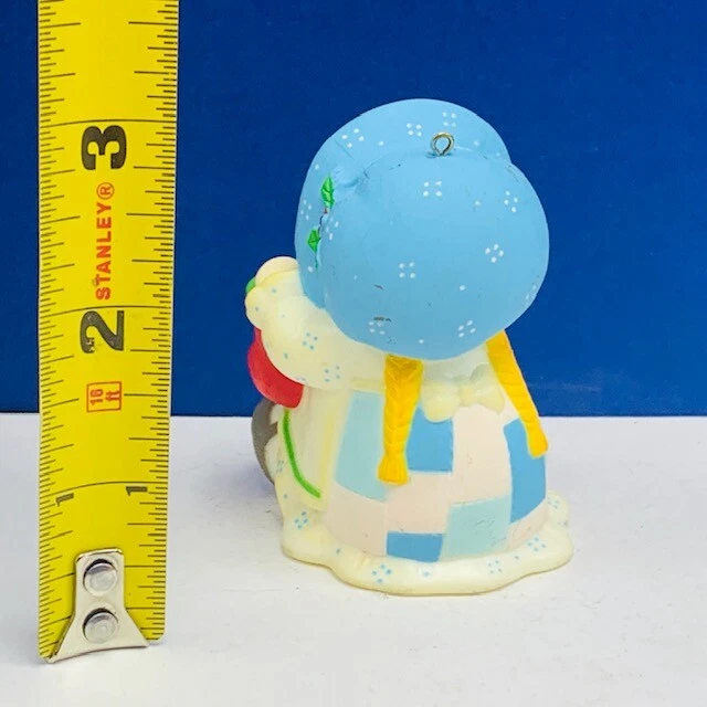 Holly Hobbie Christmas ornament stocking blue bonnet resin holiday figurine 1983 - Image 2 of 3