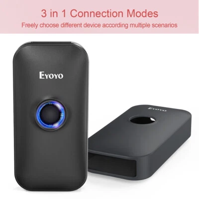 EYOYO Wired&2.4G Wireless Barcode Scanner 1D Scanning For Android Mac iOS Phone