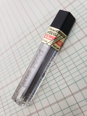 Pentel SUPER Hi-Polymer Lead Refill 0.5mm HB Black JAPAN 25% Stronger NOS