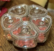 VINTAGE REFRIGERATOR DISH CANISTERS & LAZY SUSAN SCURLOCK KONTANERETTE