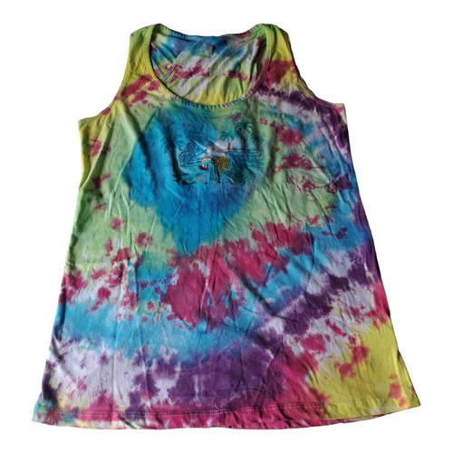 Disney Parks Mickey Mouse Tie Dye Tank Top Cross Back Embroidered Womens Medium