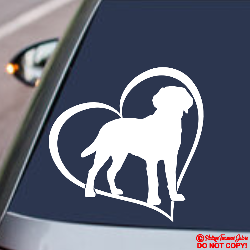 Labrador Retriever Car Decal - White Vinyl Sticker For Windows & Bumpers