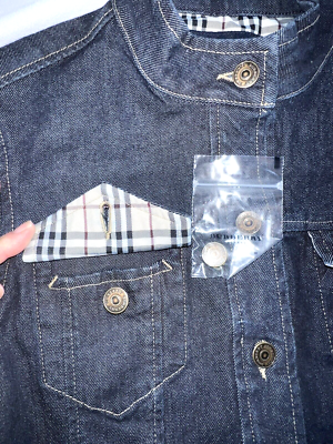 Burberry London Women's Size 4 Denim Jacket Nova Check Trim