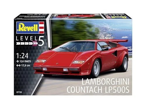 German Revell 1/24 Lamborghini Countach LP500S Plastic Model Assembly Kit 07730 - Immagine 2 di 4