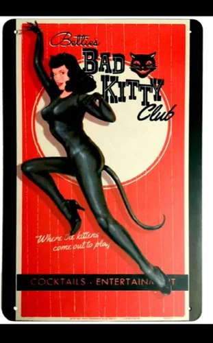 Bettie Page Vintage Metal Sign Pinup Girl Art Retro Tin Sign Advertisement 8x12