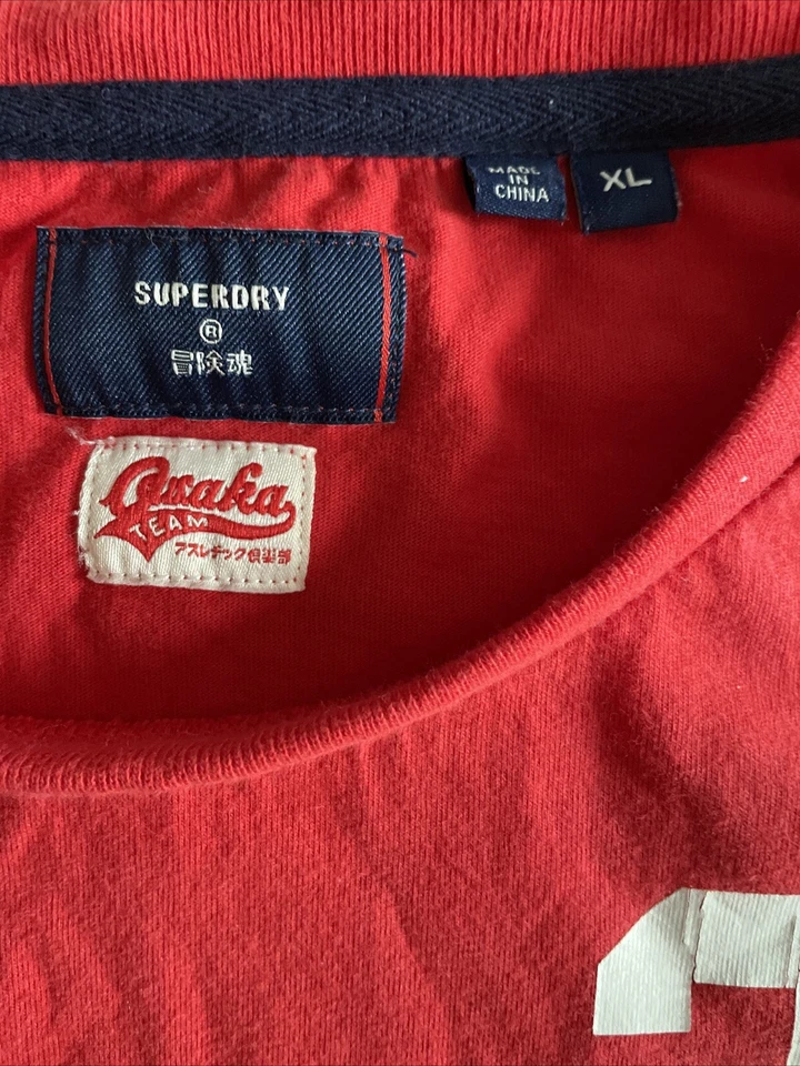 Super dry Collegiate T-shirt Red Number 28 Size XL - Image 4 of 4