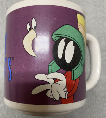 VTG 1994 Six Flags Park Marvin The Martian Graphic Coffee Cup Mug Looney Tunes