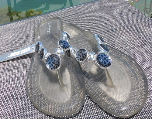 VINTAGE Holster ‘Jelly Love' Resort Glam Jewelled Strap Breezy Sandals Size US 8 - Picture 4 of 5