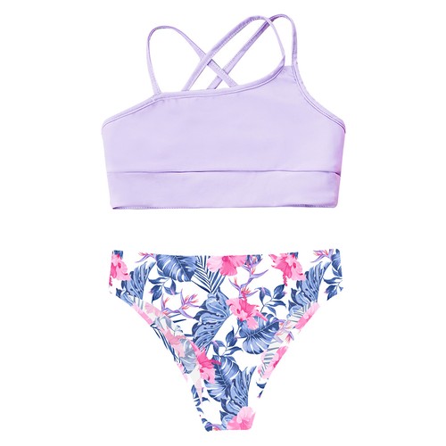 Kids Girls Bathing Suit For Workout Kids Girls 2Pcs Exercise Outfits Breathable - Picture 100 of 109