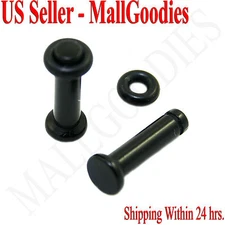 0930 Black Acrylic Single Flare Ear Plugs 8 Gauge 8G 3.2mm MallGoodies 1 Pair