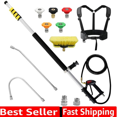 #ad Aluminum 24 FT Telescoping Pressure Washer Wand with Pressure Washer Extensio... $208.99