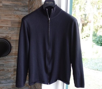 PRADA JACKET L logo black cotton knit cardigan red stripe luna rossa sport 50