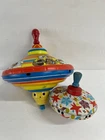 Lot of 2 Vintage Ohio Art Tin Spinning Tops