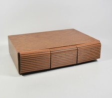 Vintage 80s Faux Wood 3 Drawer Cassette Tape Storage Case Cabinet Holds 36 Tapes