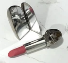 GUERLAIN Rouge G Pink Lipstick With Red Plaid Mirror Case BLEMISHED READ (#1)