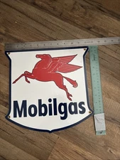 Vintage Mobilgas Sign - Porcelain Mobil Gasoline Advertising Gas Pump Sign Sale