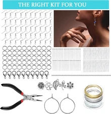 Jewelry Making Supplies Kit Adults 1200 Crystal Beads Pliers Earring Hooks Clasp