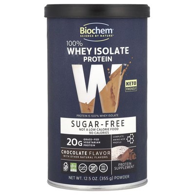 2 X Biochem, 100% Whey Isolate Protein, Sugar Free, Chocolate, 12.5 oz (355 g)