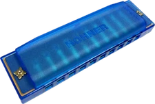 Hohner Kids Clearly Colorful 10-Hole Diatonic Clear Blue Harmonica - Key of C