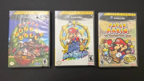 New ListingGameCube Game Lot: Mario Sunshine - MonkeyBall - Paper Mario Thousand Year Door