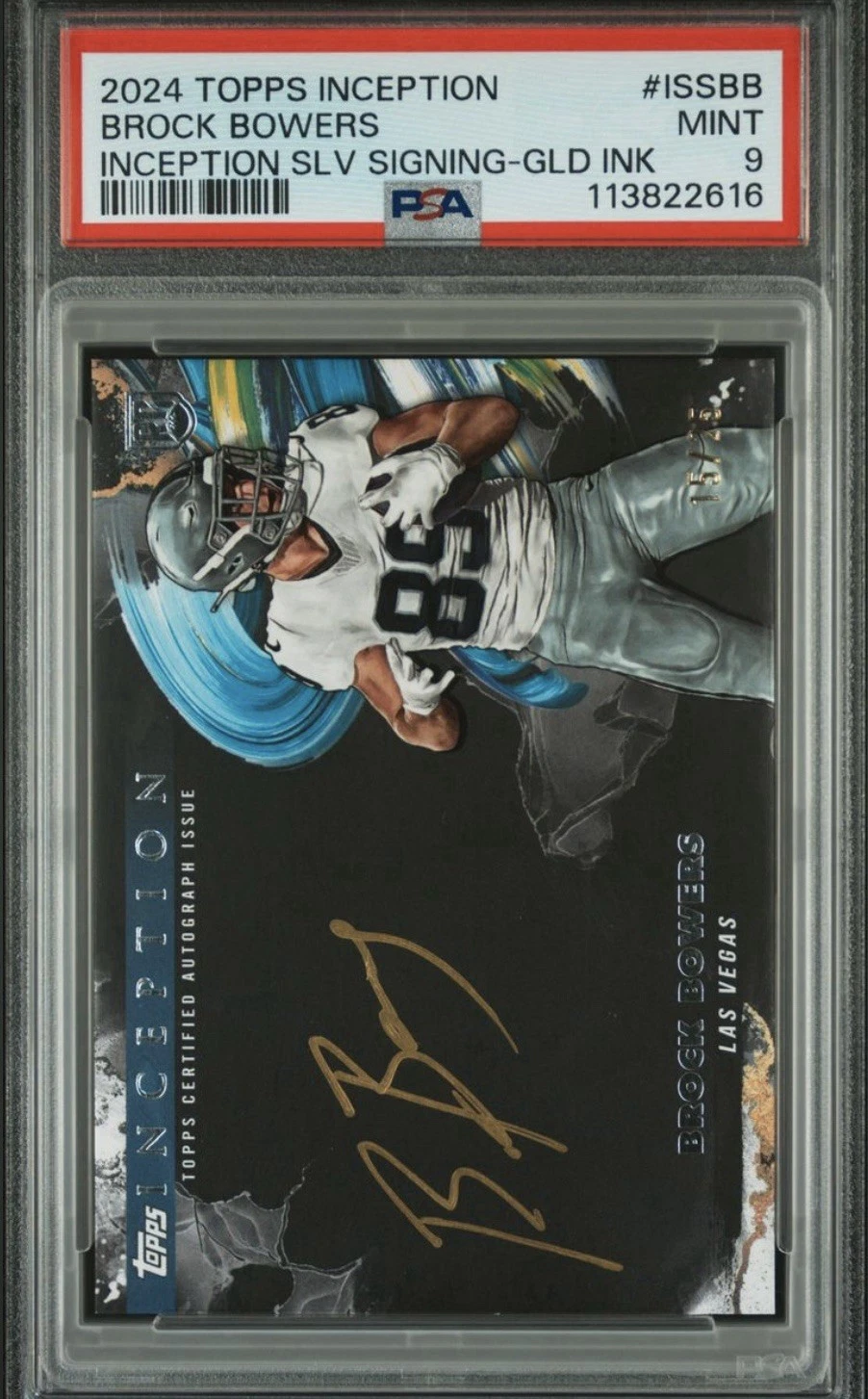 Brock Bowers Topps Inception Inception Silver Signings #ISSBB Gold Ink