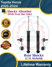 New OE Rear Shock W/Sway Bar Links For 2021-2024 Toyota Venza Lifetime Warranty