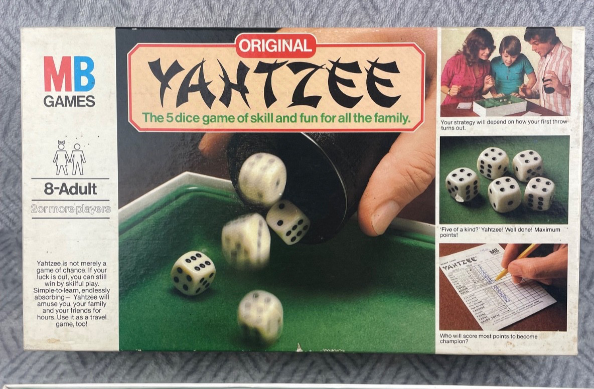 Jeu Yahtzee MB Games Vintage Annees 1982 Complet Avec Boite