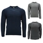 D&H Mens Jumpers Crew Neck Ribbed Soft Regular Fit Casual Pullover Sweatshirts