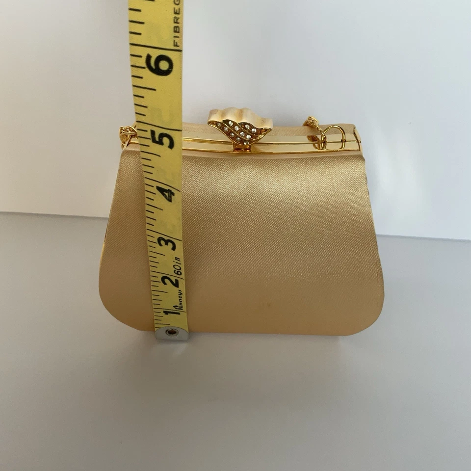 复古 Jessica McClintock 手包金色链条钱包舞会婚礼正式 — 第 3/4 张图片