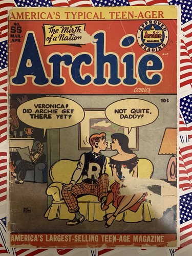 Archie Comics #55 1952 Golden Age Veronica Innuendo Cover G-/G Detached at BS