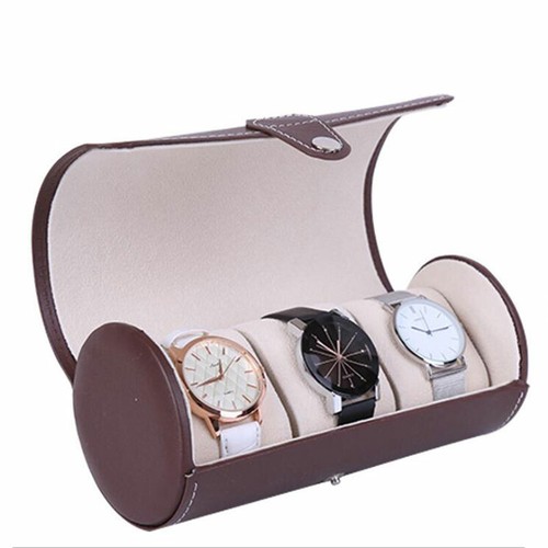 Scatola per orologi 3 slot custodia da viaggio rotolo da polso gioielli conservazione organizer scatole - Foto 15 di 20