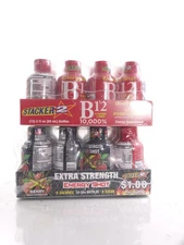 24 PACK Stacker Energy Shot; 15 Acai Pomegranate B12 +9 EXTRA STRENGHT 2 OZEA 27