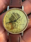 A Superb vintage Helsa Mechanical wristwatch With A Liberty coin dial