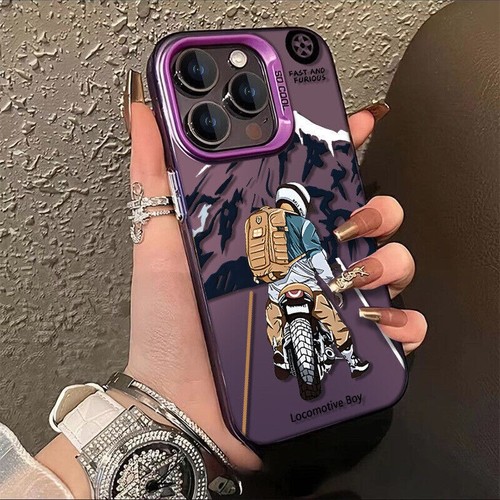 Hot For iPhone 16max trendy men's motorcycle 12 color silver MD protective case - Picture 24 of 34
