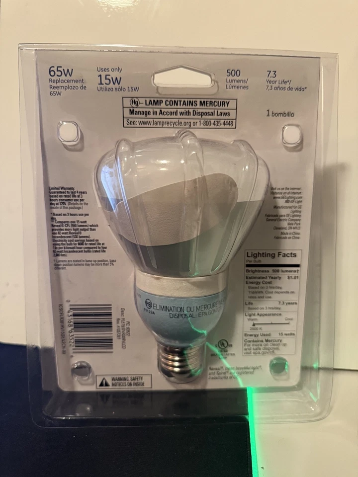 GE Reveal Energy Smart Outdoor Flood Light 15W 65W CFL R30 63522 - Image 3 of 4