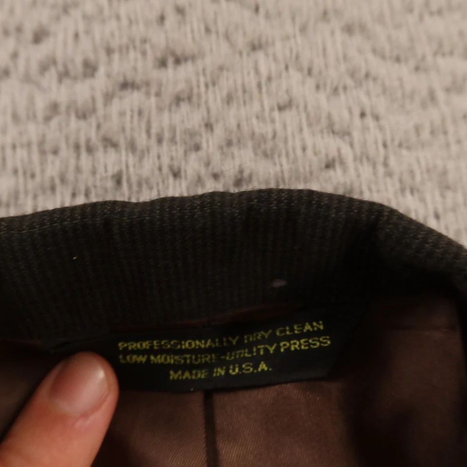 Chaqueta Pierre Balmain M Gris Pata de Gallo Cuadros 100% Lana Lúpulo Blazer EE. UU. 42R Foto 3 de 4