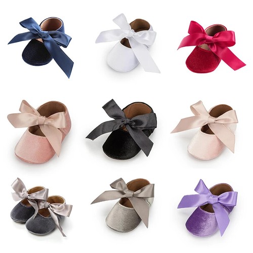 Baby Girl Princess Shoes Non-slip Soft Sole Bow Infant First Walkers Newborn
