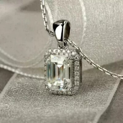 2.30Ct Simulated Diamond Womens Birthday Wear Pendant in 14K White Gold Finish